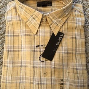 Bill Blass button down plaid flannel shirt